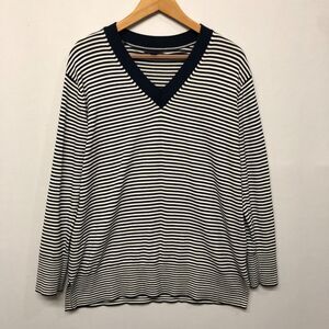 Tommy Hilfiger Women Pullover Sweater Top Size Large Cotton Stripes B316 -18